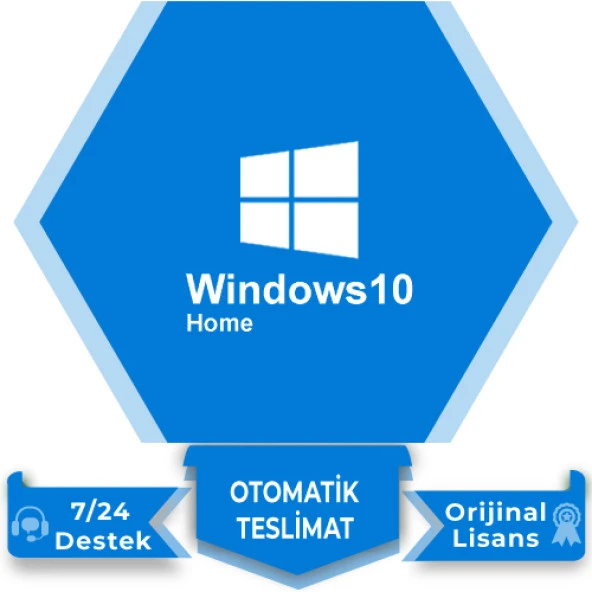 Windows 10 Home Dijital Ürün Lisans Anahtarı Key 32Bit ve 64 Bit Uyumlu Hemen Teslim