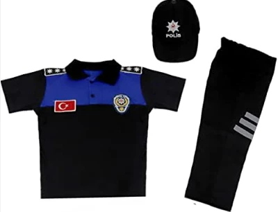 Uğur Böceği Çocuk Polo Yaka Kısa Kol Polis Takımı Toplum Mavi - 3