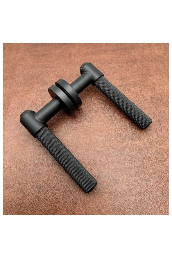 Özen Handles ZK62 Posh Punch Mat Siyah Rozetli Oda Kapı Kolu 1 Takım - Resim 2