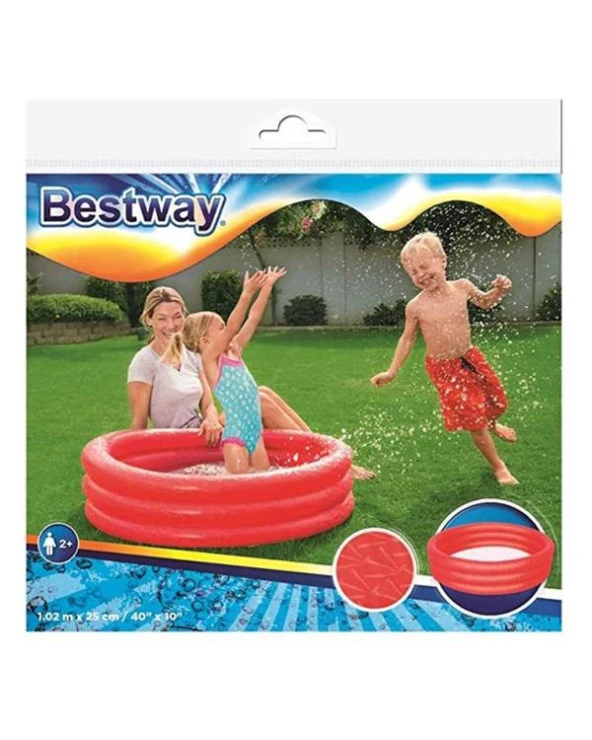 Bestway Renkli Şişme Çocuk Havuzu Kırmızı 102x25cm