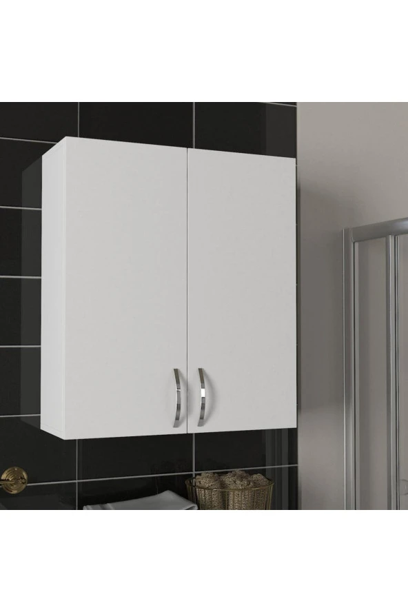 Kobiç 2 Kapaklı Çok Amaçlı Banyo Ve Mutfak Dolabı 70X25X70 Cm (Beyaz)