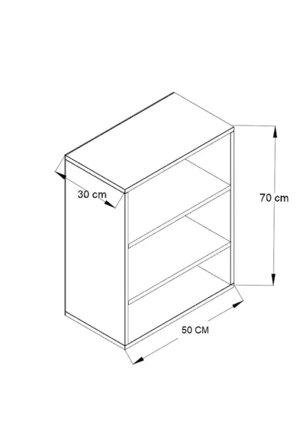 Kobiç 2 Kapaklı Çok Amaçlı Tek Raflı Banyo Ve Mutfak Dolabı 50X30X70 Cm (Beyaz) - Resim 4