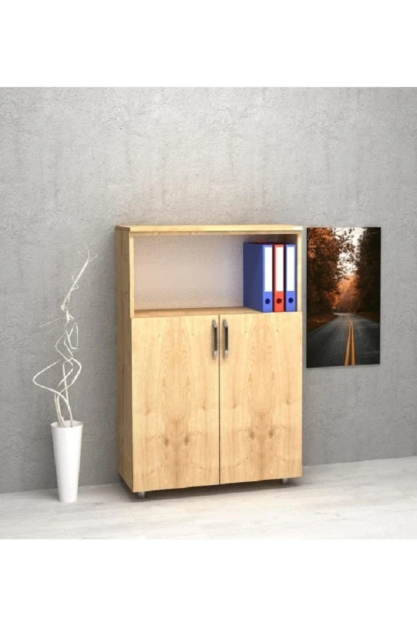 Kobiç Dosya Dolabı Yarım Kapak 80X35X115 Cm (Meşe) - 2