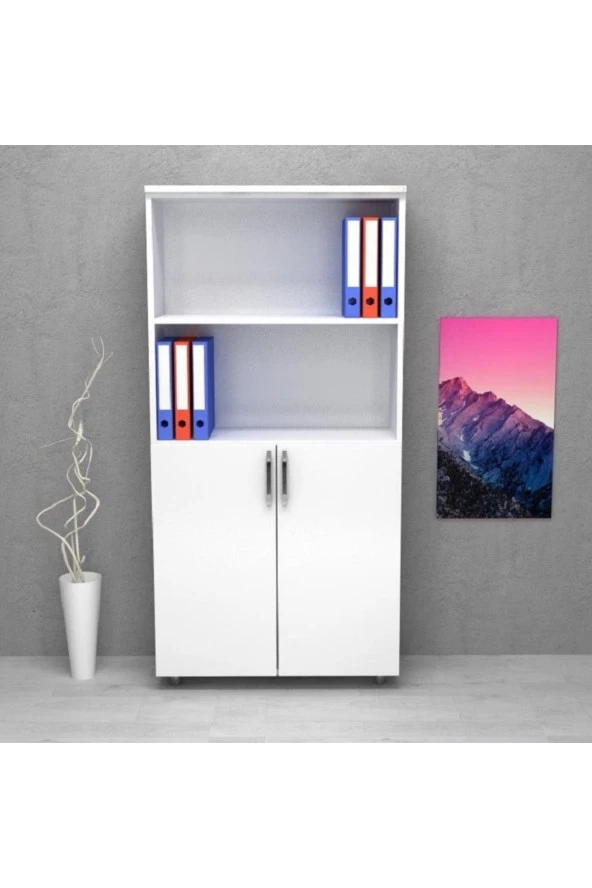 Kobiç Dosya Dolabı Yarım Kapak 80X35X150 Cm (Beyaz) - 3