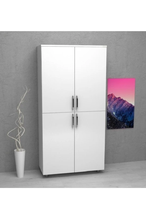 Kobiç Dosya Dolabı Tam Kapak 80X35X150 Cm (Beyaz) - 2