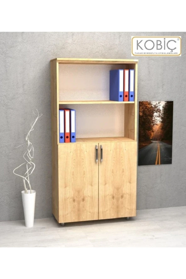 Kobiç Dosya Dolabı Yarım Kapak 80X35X150 Cm (Meşe) - 2
