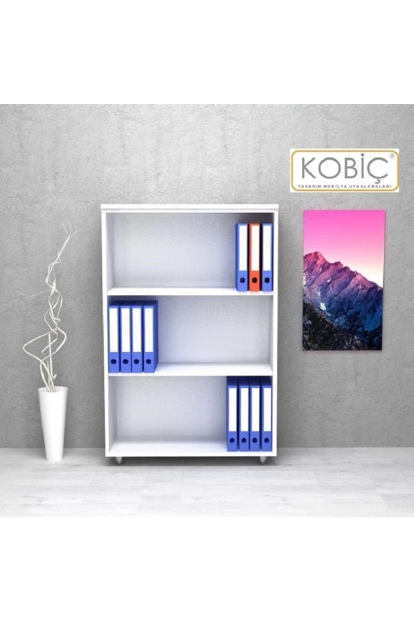 Kobiç Dosya Dolabı Açık Raflı 80X35X115 Cm (Beyaz) - 4