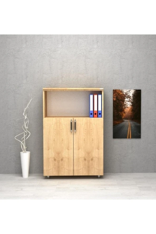 Kobiç Dosya Dolabı Yarım Kapak 80X35X115 Cm (Meşe) - 3