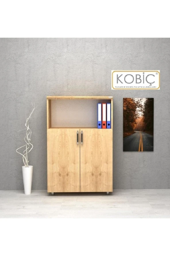 Kobiç Dosya Dolabı Yarım Kapak 80X35X115 Cm (Meşe) - 4