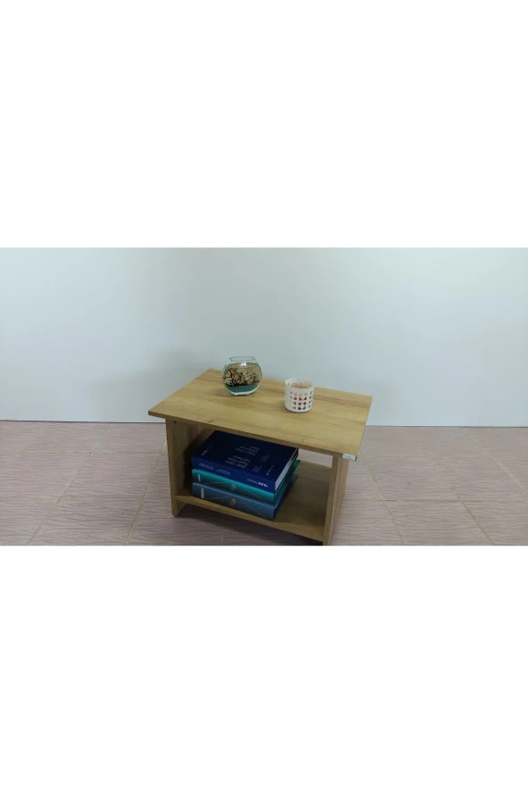 Kobiç Raflı Ofis Sehpası 60X45X45 Cm (Meşe)