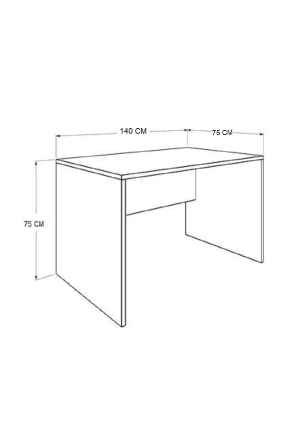 Kobiç Ofis Çalışma Masası 140X75X75 Cm (Beyaz)