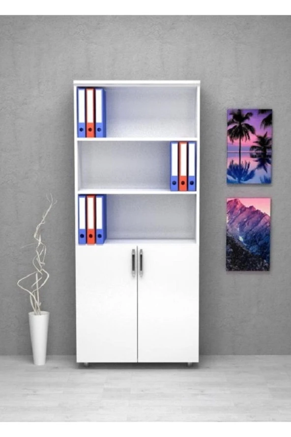 Kobiç Dosya Dolabı Yarım Kapak 80X35X185 Cm (Beyaz) - 2