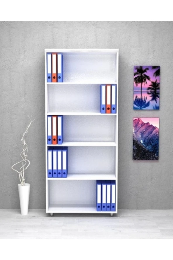 Kobiç Dosya Dolabı Açık Raflı 70X35X185 Cm (Beyaz) - 3