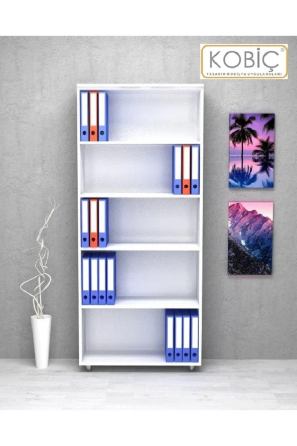 Kobiç Dosya Dolabı Açık Raflı 70X35X185 Cm (Beyaz) - 4