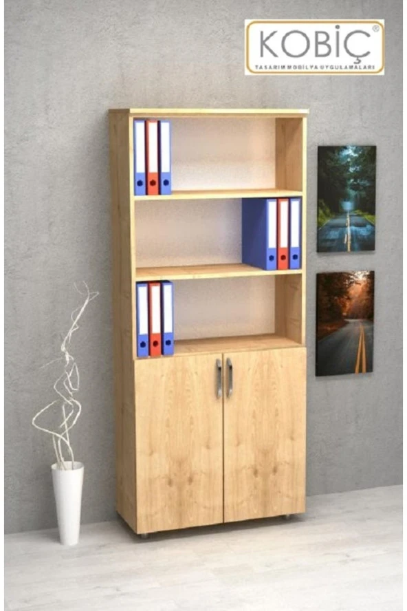 Kobiç Dosya Dolabı Yarım Kapak 80X35X185 Cm (Meşe) - 2