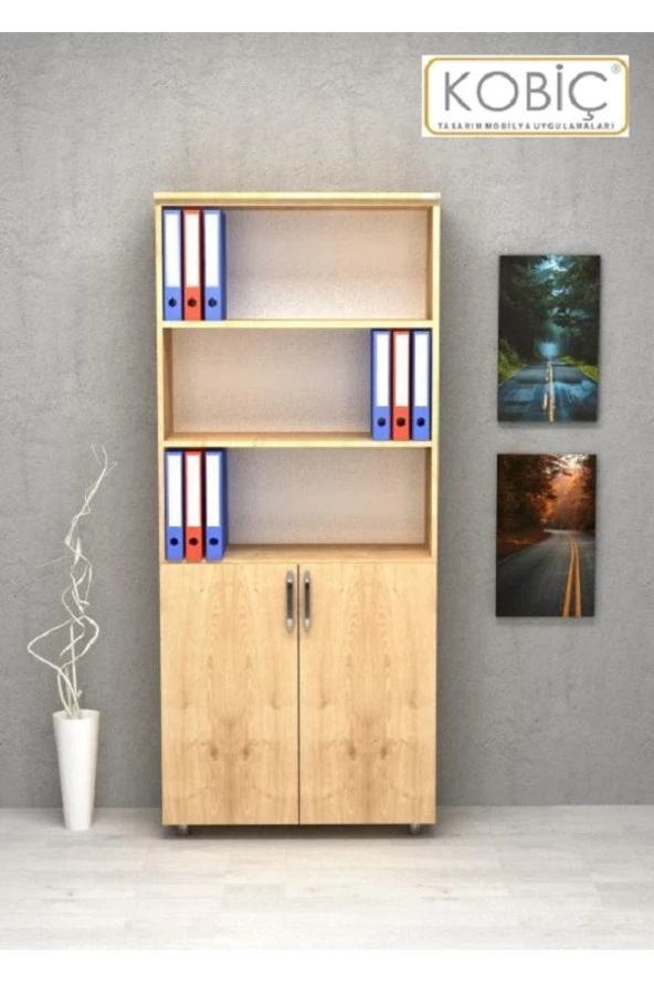 Kobiç Dosya Dolabı Yarım Kapak 80X35X185 Cm (Meşe) - 4