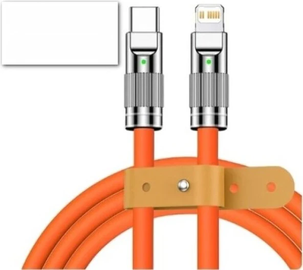 Silikonlu Type-C Lightning iPhone Hızlı Şarj Kablosu 1 Metre