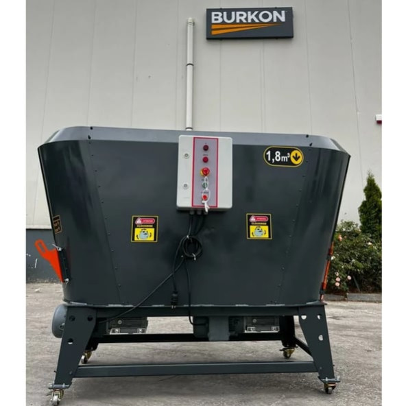 Burkon 1.8 metreküp Çift Helezon Dikey Ev Elektrikli Yem Karma Makinası 220V - 6