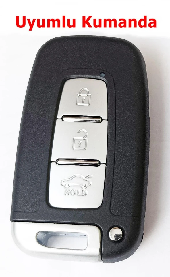 Hyundai Ix35 Santa Fe Sonata Elantra Smart Kumanda Kılıfı Oto Anahtarlık 3 Tuş Deri Desenli Gri - 4