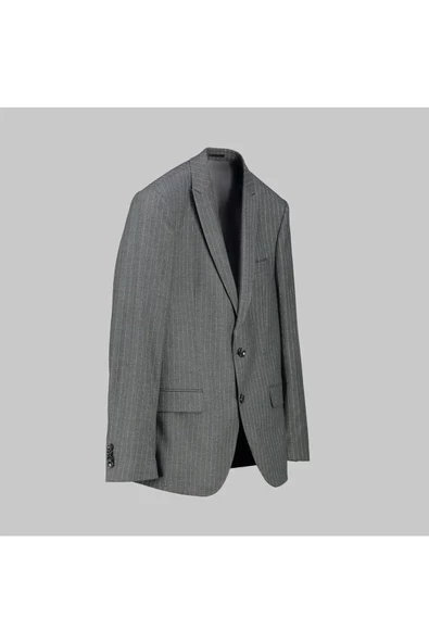 Interview Slim Fit İnce Çizgili Takım Elbise - 2