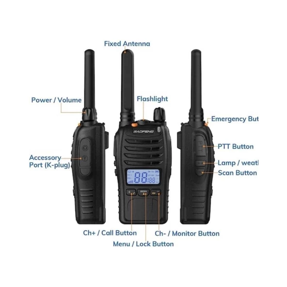 Baofeng E88 Ekranlı Lisanssız Pmr Telsiz - 4
