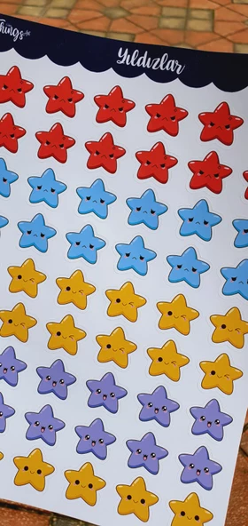 Sevimli Yıldızlar Seti Öğretmen Ödül Etiketi - Okul Başarı Çıkartması - *parlak kağıt* - Resim 10
