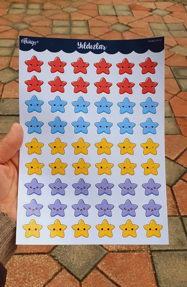 Sevimli Yıldızlar Seti Öğretmen Ödül Etiketi - Okul Başarı Çıkartması - *parlak kağıt* - Resim 8