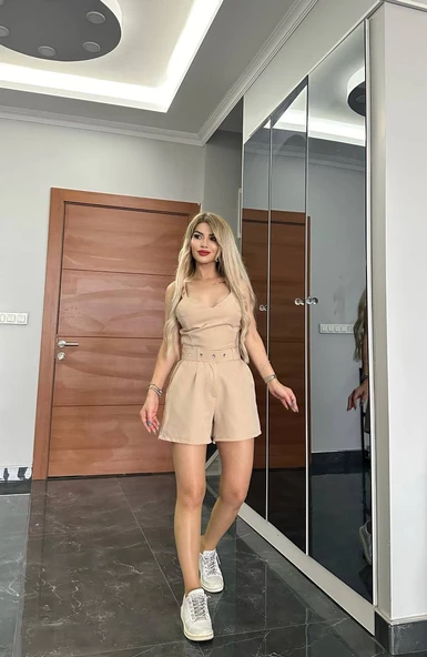 ITHAL DABIL DOKUMA KUMAŞ ŞORTLU TAKIM ÖZEL TAŞ DİKİM AKSESUARLI ŞORTLU TAKIM - 4
