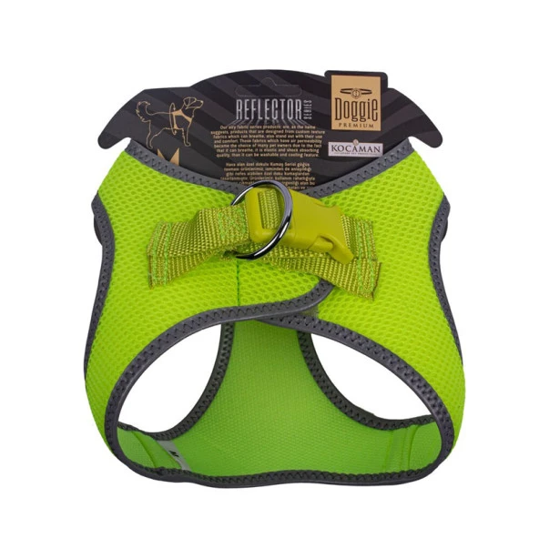 Doggie Havalı Dokuma Reflektör Serisi Köpek Göğüs Tasması Sarı 38-45 Cm Medium ürün görseli 1
