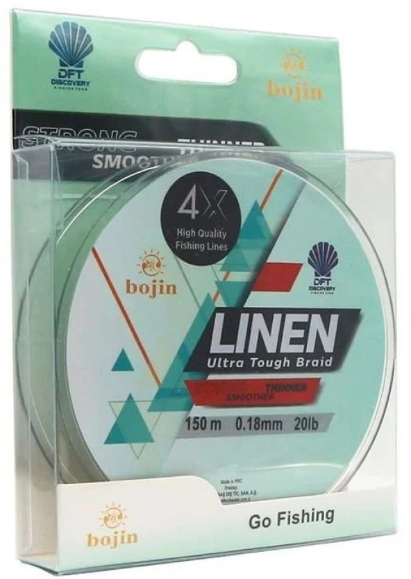 Dft Bojin 4x Linen İp Misina 0.18 Mm 150 M Yeşil
