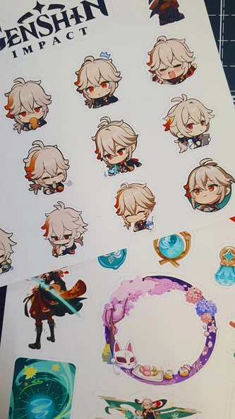 Genshin - Kazuha 2 Adet Sticker Set Parlak Kağıt - 9