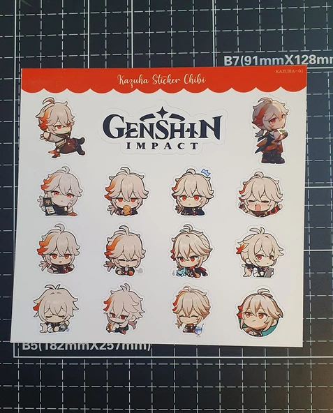 Genshin - Kazuha 2 Adet Sticker Set Parlak Kağıt - 7