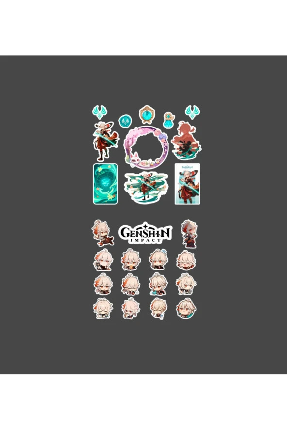 Genshin - Kazuha 2 Adet Sticker Set Parlak Kağıt - 3