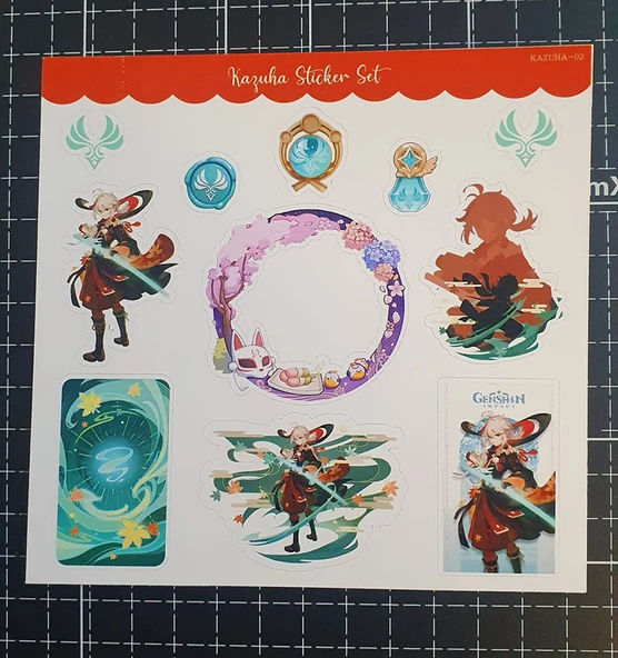 Genshin - Kazuha 2 Adet Sticker Set Parlak Kağıt - 6