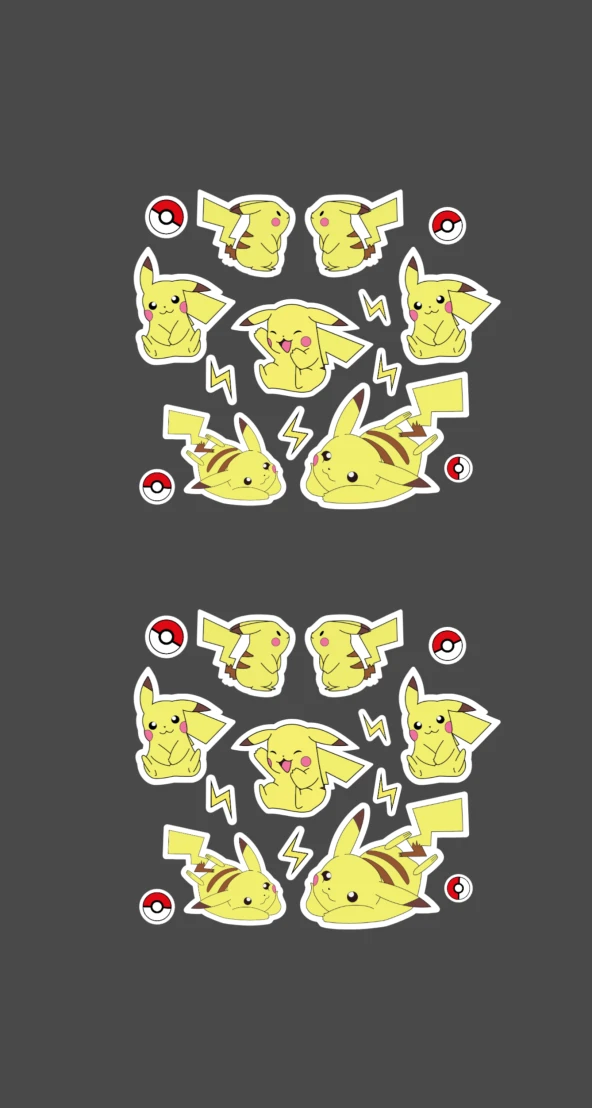 Pikaçu (PİKACHU) Pokemon Sticker 15 Parça Set -2'li- Parlak Kağıt - - 2