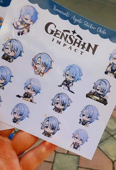 Genshin - Ayato 2'li Sticker Seti Parlak Kağıt - 8