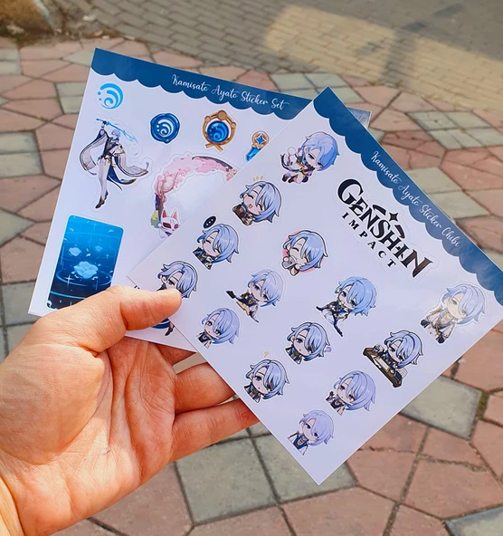 Genshin - Ayato 2'li Sticker Seti Parlak Kağıt - 6