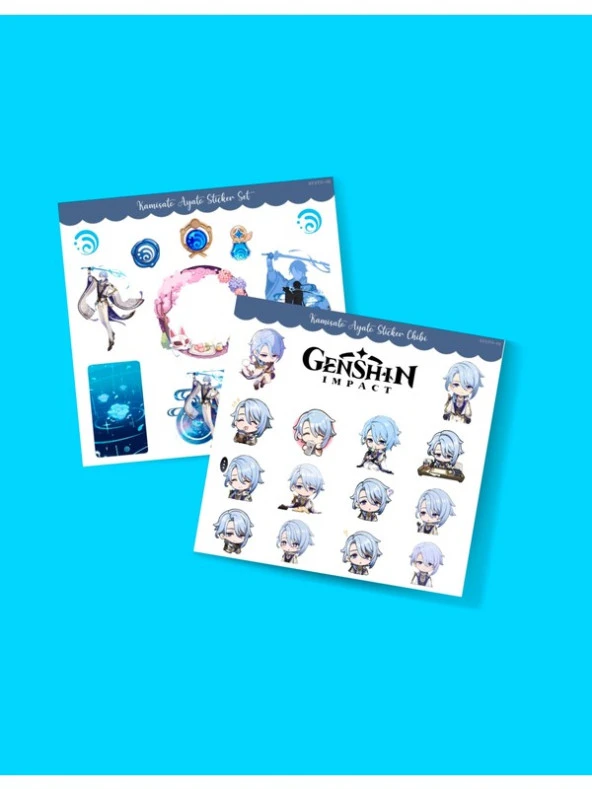 Genshin - Ayato 2'li Sticker Seti Parlak Kağıt