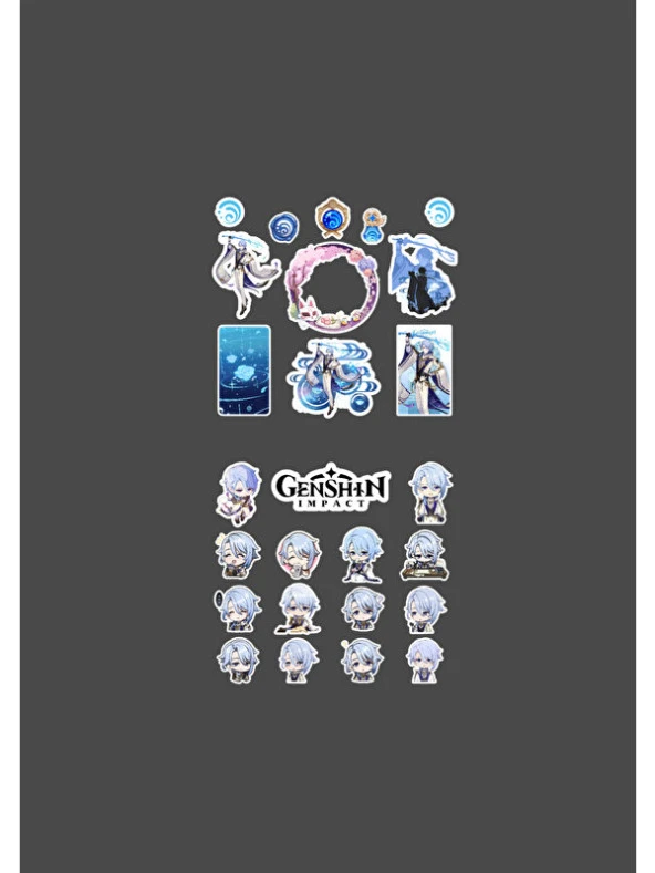 Genshin - Ayato 2'li Sticker Seti Parlak Kağıt - 4