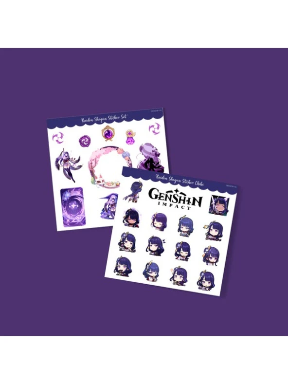 Mini Things Art Genshin-Shogun 2 Adet Sticker Set Parlak Kağıt