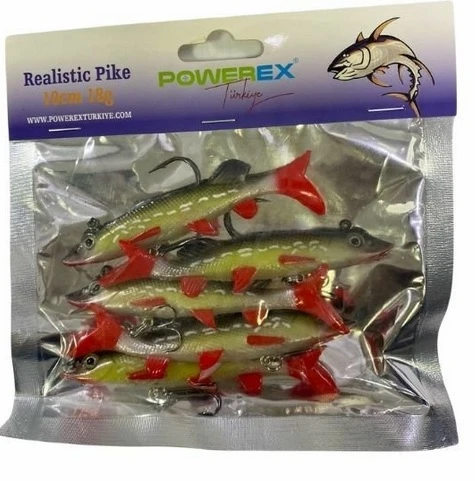 6578 Realistic Pike Turna Desen Kendinden Zokalı 10cm. 18gr. 5li Paket - Resim 2
