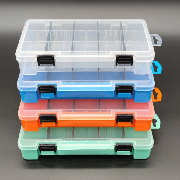 4 Renkli Bölmeli Kolye Yüzük Kapaklı Takı Kutusu Dikiş Kutusu Organizer Düzenleyici Kutu - 2