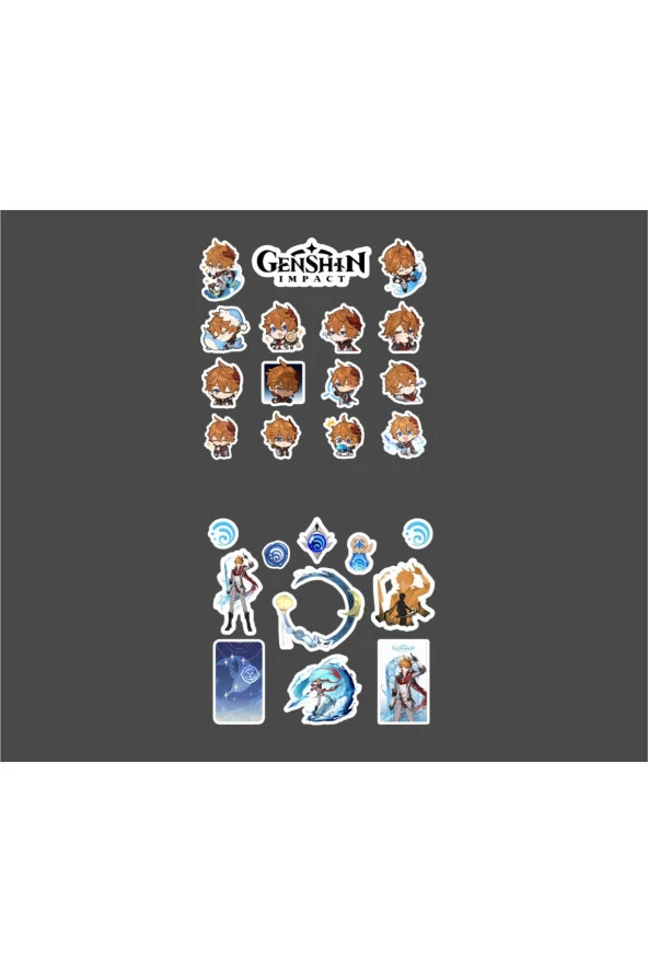 Genshin - Tartaglia 2 Adet Sticker Set Parlak Kağıt - 3