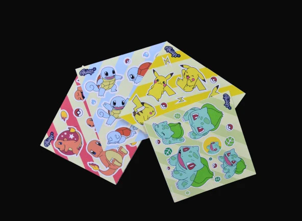 Özel Tasarım Başlangıç Pokemonları Sticker Set -4 Adet- - 2