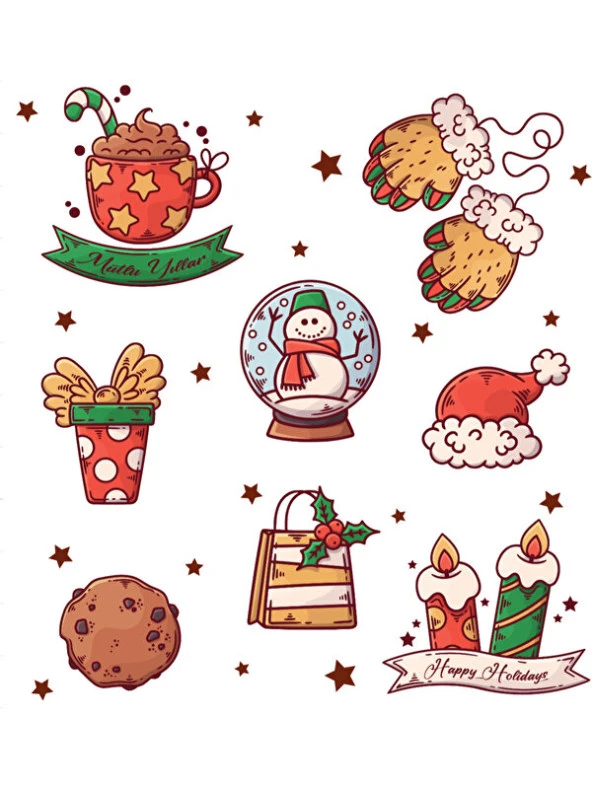 Yılbaşı - Merry Christmas - Temalı Sticker Set -16 Parça- 2 - 3