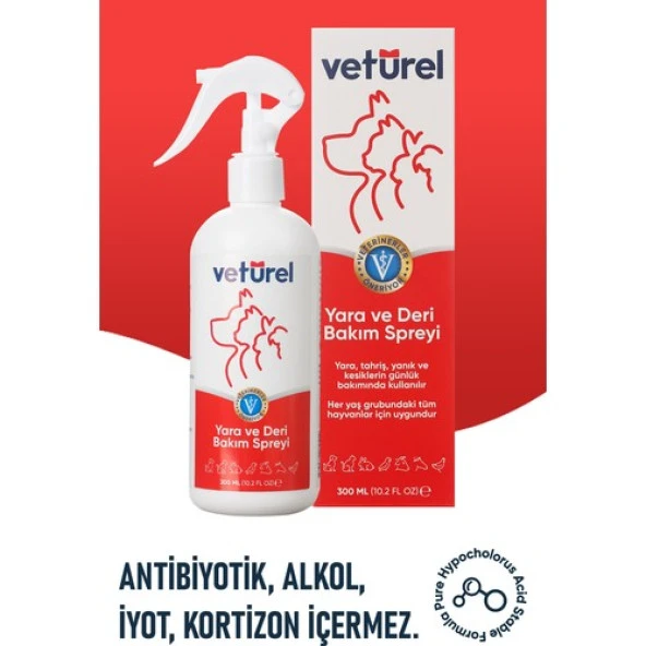 Vetürel Kedi Köpek Yara ve Deri Bakım Spreyi Refil 1000 ml - 4