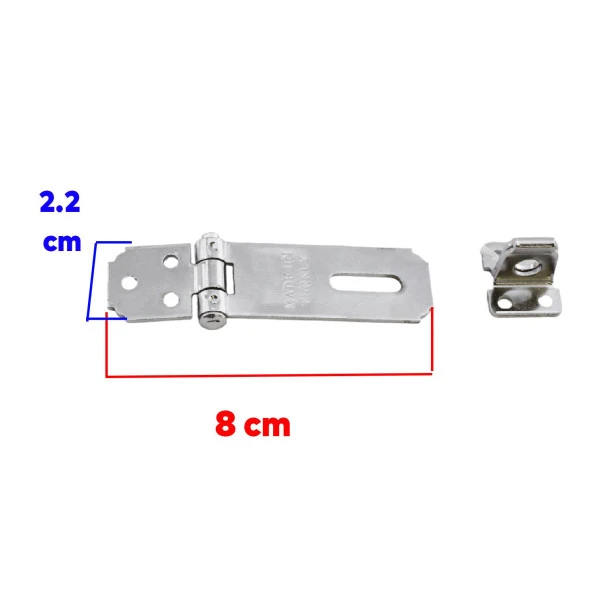 Lüks Sandık Kutu Askısı 25 Lik Menteşeli Kilit Tosba Kilit Asma Kilit Aparatı Krom Renk - Resim 3