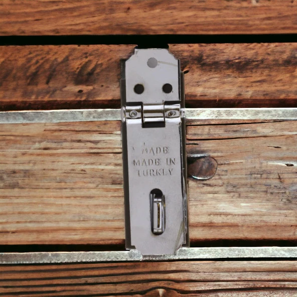 Lüks Sandık Kutu Askısı 25 Lik Menteşeli Kilit Tosba Kilit Asma Kilit Aparatı Krom Renk - Resim 4