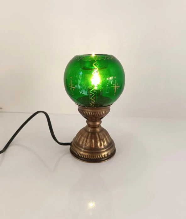 Gece Lambası Mumluk Cam Masa Lambası Ev Dekor Mum - 4