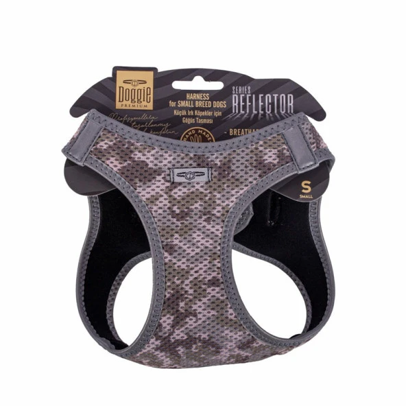 Doggie Havalı Dokuma Reflektör Serisi Köpek Göğüs Tasması Kamuflaj 32-38 Cm Small ürün görseli 1